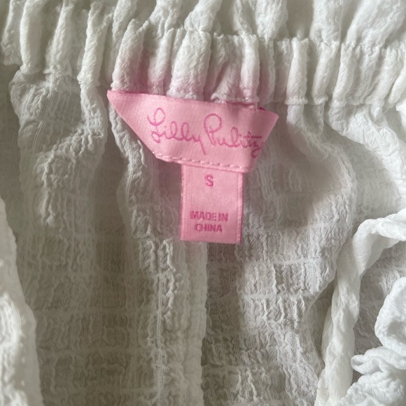 Lilly Pulitzer Mays Tank Top Textured White Ruffled Flounce Size S - Picture 7 of 8